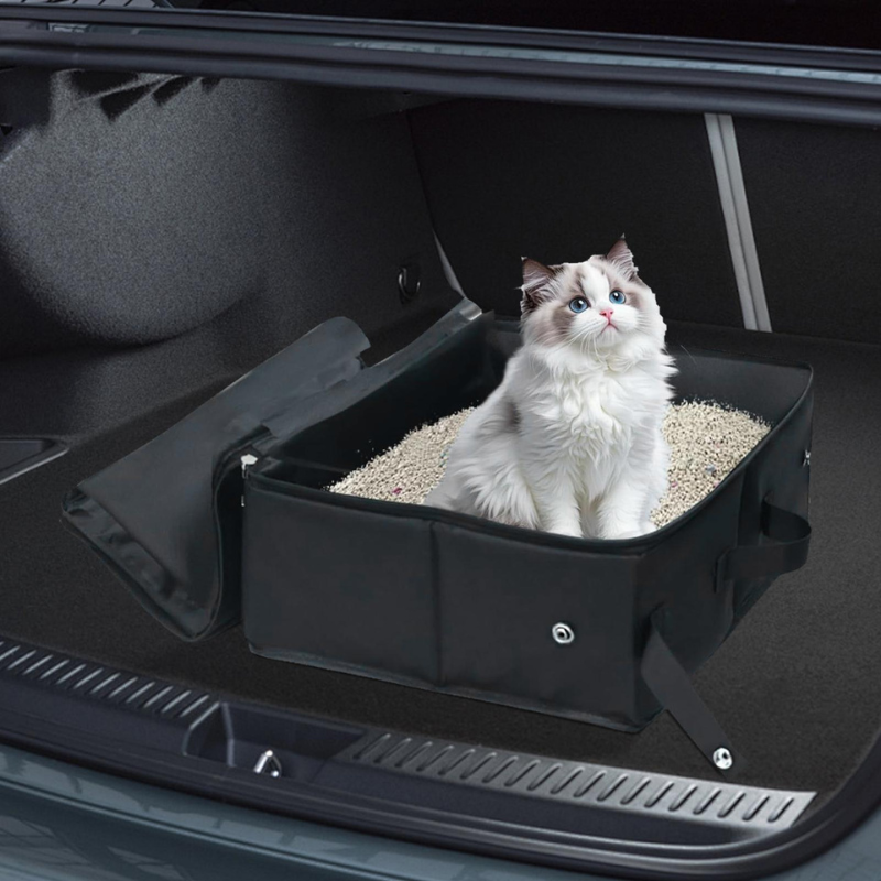 Bac à Litière Pliable pour Chat