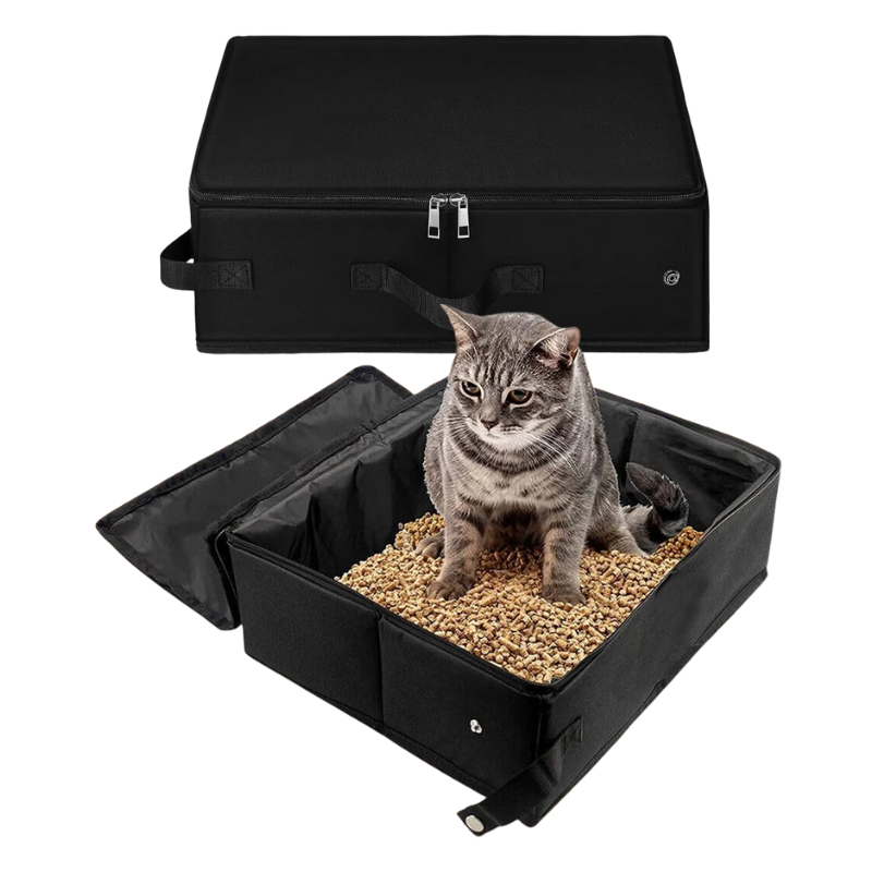 Bac à Litière Pliable pour Chat