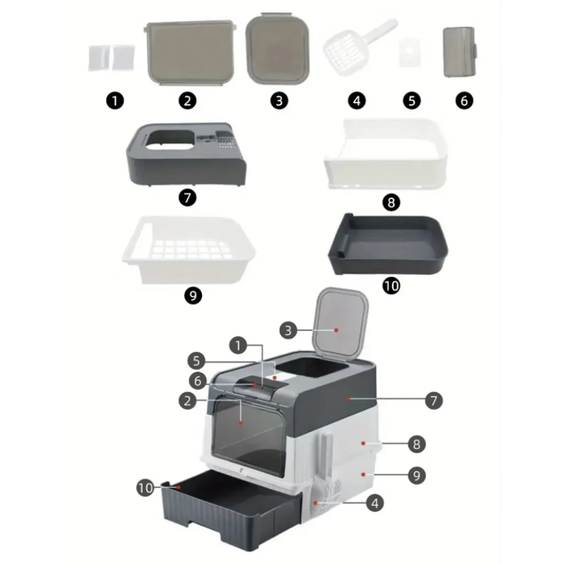 Bac à Litière Stérilisation UV pour Chat