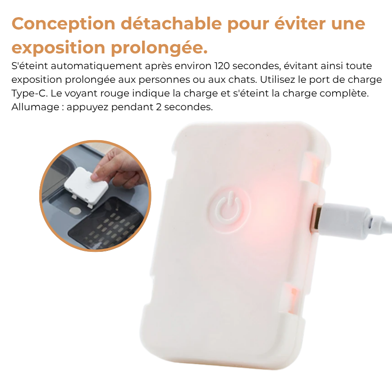 Bac à Litière Stérilisation UV pour Chat