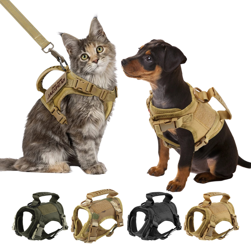 Harnais Tactique Anti-Fugue pour Chien et Chat