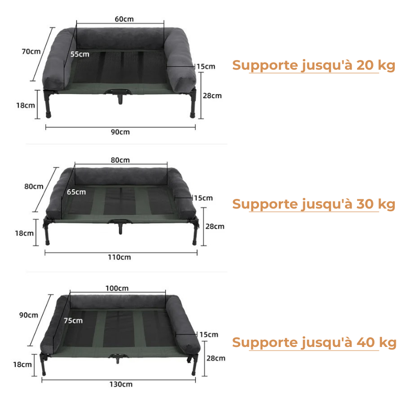 Lit Surélevé Grand Chien