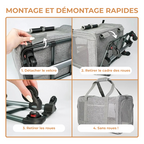 Sac de Transport à Roulettes pour Chien et Chats